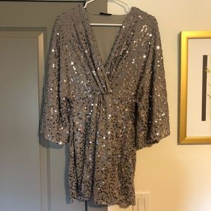 Sequin Wrap Dress